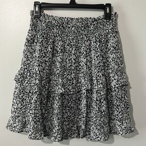 Floral Tiered Ruffle Skirt